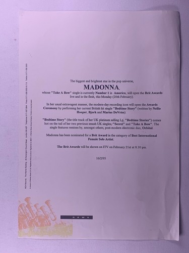 Madonna pressemitteilung - madonna,